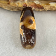 Natural Powerful Tibetan Old Oily Agate Patina Guiren Tairen Human Dzi Bead Totem Amulet Heavenly Master (Tian Zhu) 贵人天诛 4.55g 28.1 by 9.1mm - Huangs Jadeite and Jewelry Pte Ltd