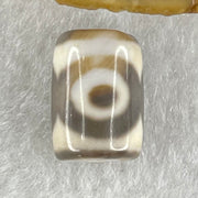 Natural Powerful Tibetan Old Oily Agate 3 Eyes Dzi Bead Heavenly Master (Tian Zhu) 三眼天诛 3.30g 15.4 by 11.0mm - Huangs Jadeite and Jewelry Pte Ltd
