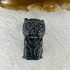Type A Opaque Black Omphasite Jadeite Tiger Pendant A货墨翠老虎牌 17.41g 30.5 by 17.5 by 17.6 mm - Huangs Jadeite and Jewelry Pte Ltd