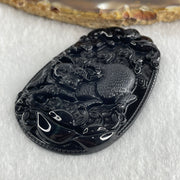 Type A Opaque to Partial Translucent Black Omphacite Jadeite Ox Pendant 20.24g 59.5 by 39.4 by 7.6mm - Huangs Jadeite and Jewelry Pte Ltd
