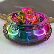 Muti Color Liuli Wealth Pot with Ingot Yuan Bao Display Total Weight 211.75g 72.6 by 33.5mm - Huangs Jadeite and Jewelry Pte Ltd