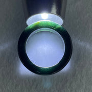 Type A Icy Fully Translucent Black Jadeite Ring 7.54g 7.4 by 4.3mm US10 HK22.3 (Perfect) - Huangs Jadeite and Jewelry Pte Ltd