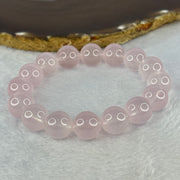 Natural Rose Quartz Beads Bracelet 天然玫瑰石英珠手链 52.64g 18.5cm 13.8mm 16 Beads - Huangs Jadeite and Jewelry Pte Ltd