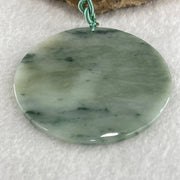 Natural Type A Green with Brownish and Dark Green Piao Hua Jadeite Round Wu Shi Pai Pendant 30.48g 57.9 by 2.9mm - Huangs Jadeite and Jewelry Pte Ltd