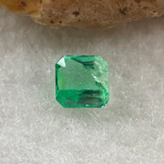 Natural Colombia Vivid Green Emerald (Beryl) Cut-Cornered Square Step cut 0.49ct 4.6 by 4.5 by 3.2mm - Huangs Jadeite and Jewelry Pte Ltd