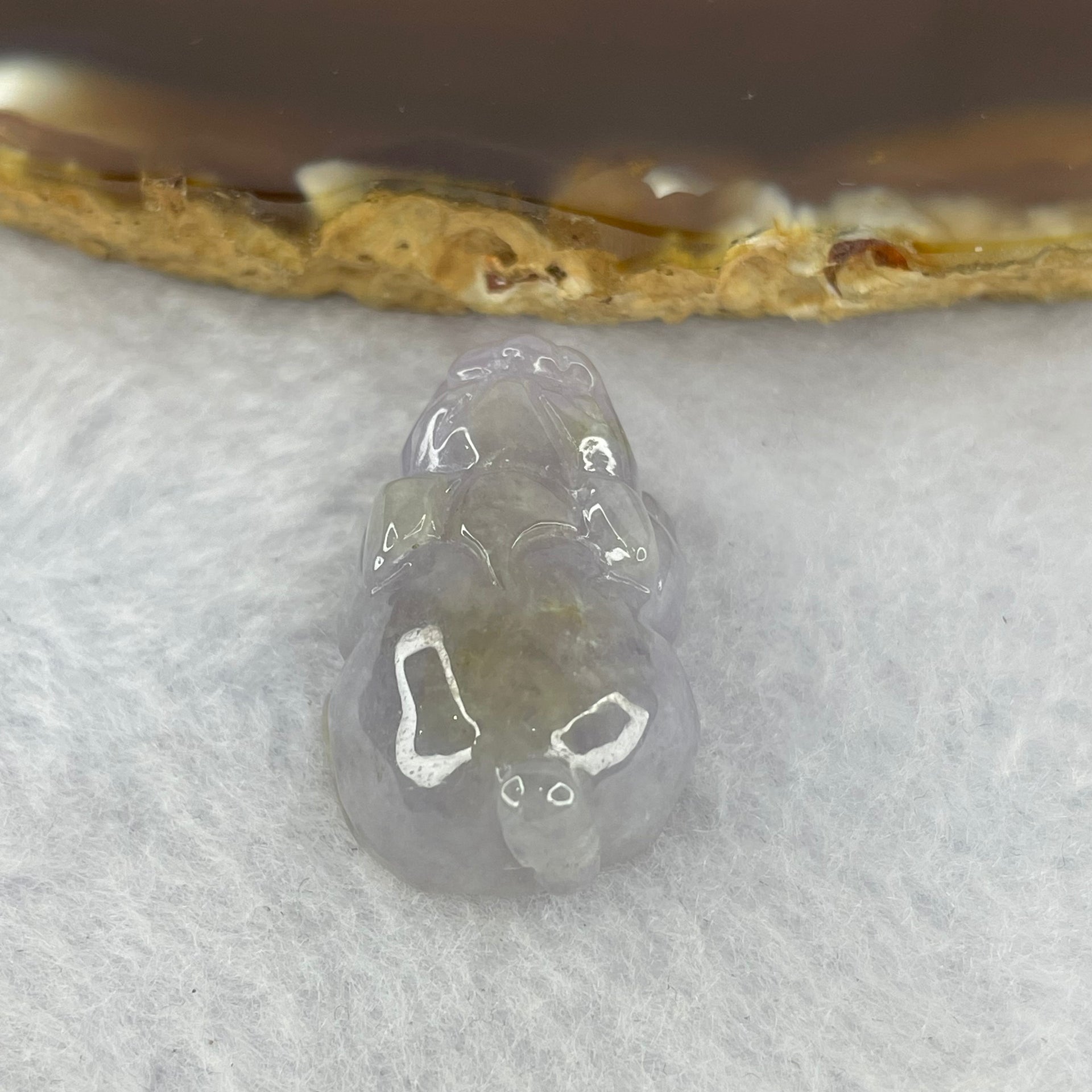 Type A Jelly Deep Lavender with Brown Jadeite Pixiu Pendent A货深紫色带棕色翡翠貔貅牌 8.84g 24.7 by 16.9 by 11.1 mm - Huangs Jadeite and Jewelry Pte Ltd