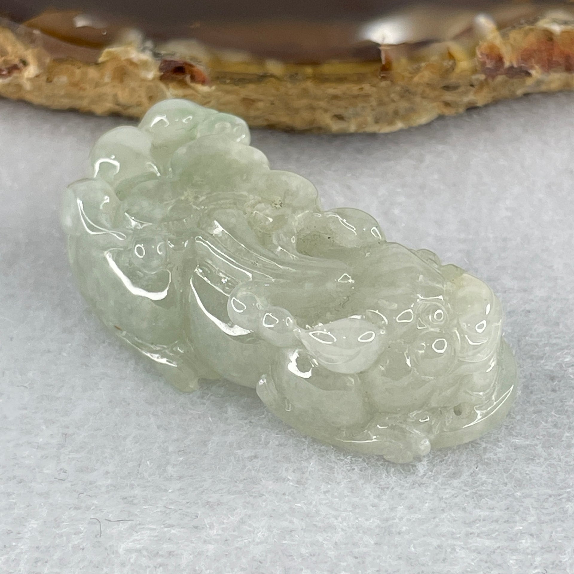 Special Natural Type A Light Green Jadeite Male Pixiu Pendant 20.74g 40.7 by 19.9 by 12.4mm - Huangs Jadeite and Jewelry Pte Ltd