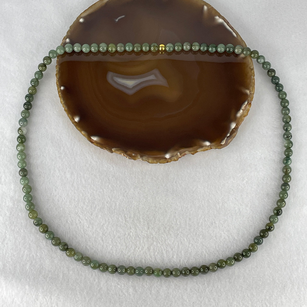 Natural Type A Blueish Green & Earthy Brownish Jadeite Beads Necklace | 100% Untreated Dual-Tone Opera Strand | Fine Fei Cui Statement Jewelry (58.83g | 64cm | 7.2mm | 95 Beads)