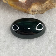 Type A Translucent Black Omphacite Jadeite Round Cabouchon Stone For Setting 1.54g 15.5 by 9.8 by 5.0mm - Huangs Jadeite and Jewelry Pte Ltd