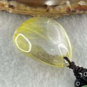 Natural Golden Rutilated Quartz Tear Drop Necklace 19.61g 32.5 by 24.7 by 11.8mm - Huangs Jadeite and Jewelry Pte Ltd