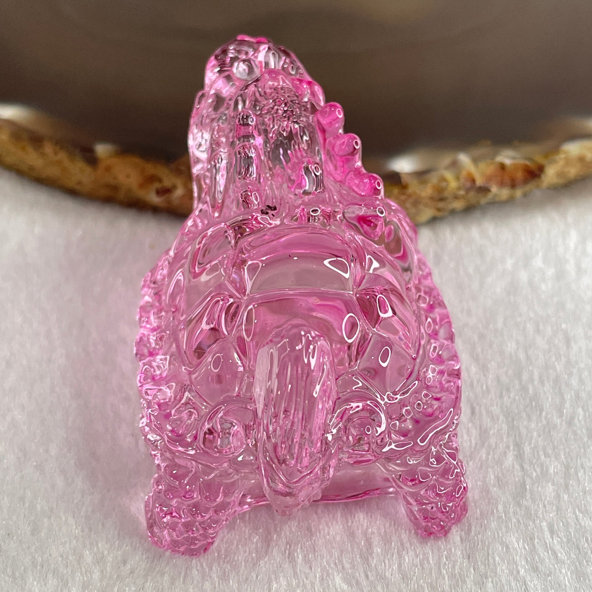 Natural Pink Liuli Dragon Turtle Display 68.53g 59.6 by 37.3 by 37.5mm - Huangs Jadeite and Jewelry Pte Ltd