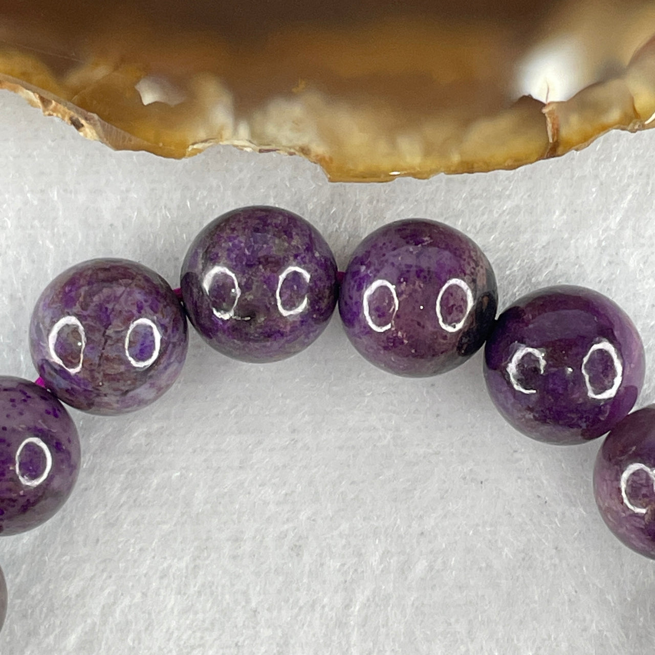 Very Good Grade Natural Sugilite Beads Bracelet 34.05g 16cm 11.1mm 18 Beads