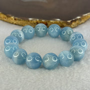 Natural Aquamarine Beads Bracelet 67.80g 18cm 15.3mm 14 Beads - Huangs Jadeite and Jewelry Pte Ltd