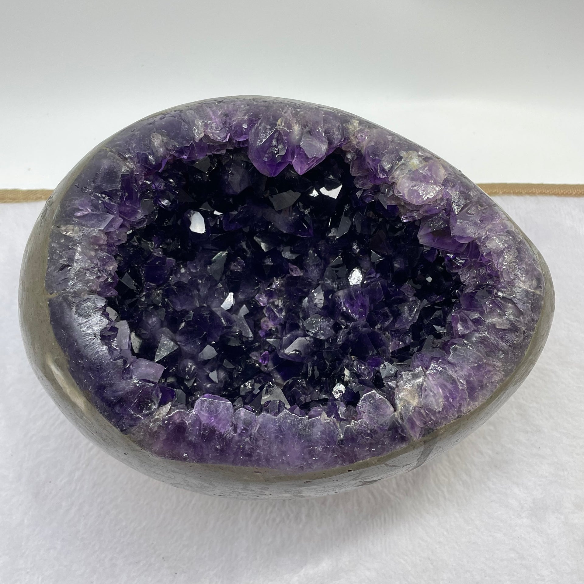 Natural Deep Purple Amethyst Egg with Wooden Stand Display Total Weight 6,264.9g 180.0 by 200.0 by 285.0mm - Huangs Jadeite and Jewelry Pte Ltd