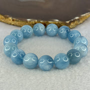 Natural Aquamarine Beads Bracelet 65.17g 19cm 14.8mm  15 Beads - Huangs Jadeite and Jewelry Pte Ltd