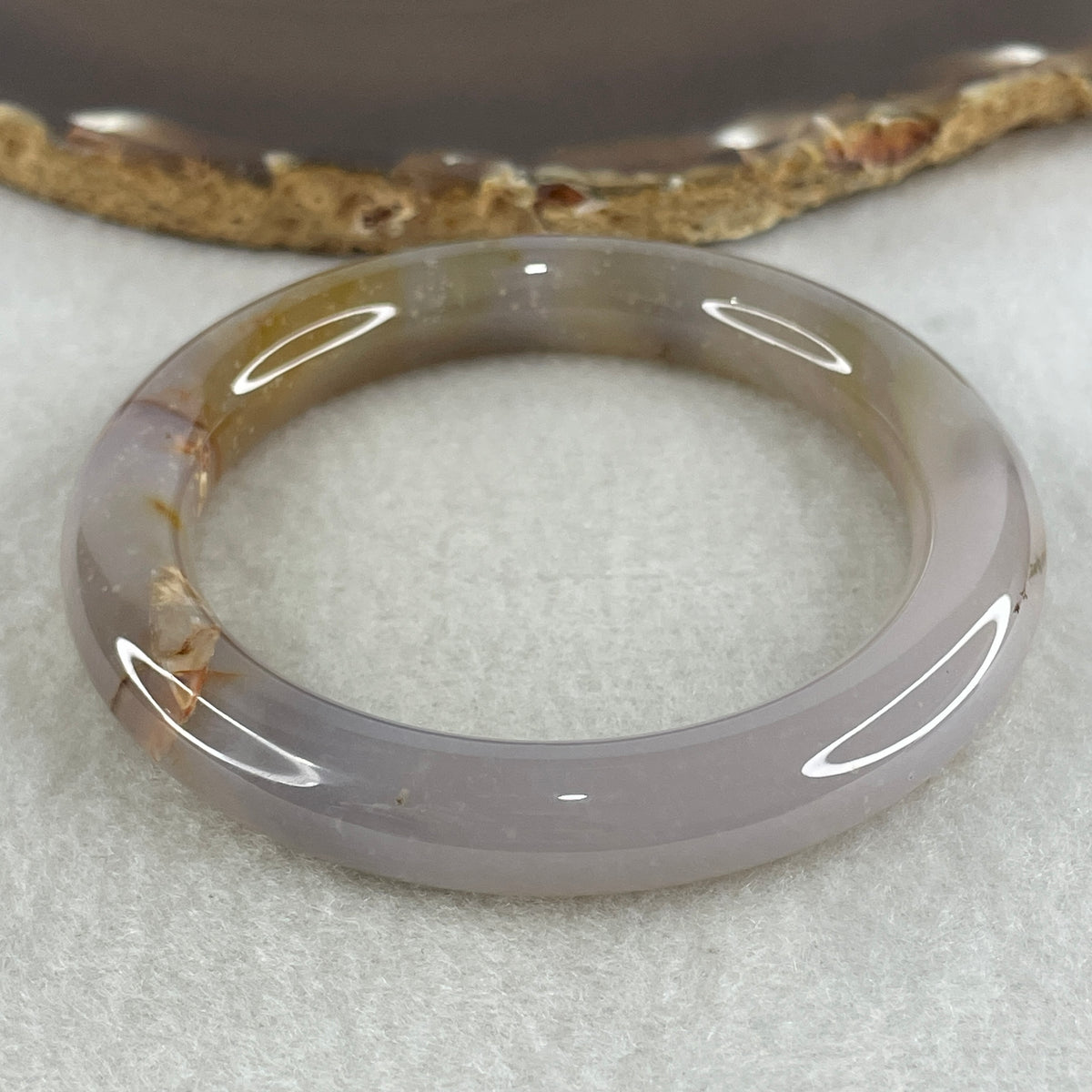 Natural Purple Flower Agate Full Round Bangle Set | (96.78g | 54.9mm ID | 12.2 x 10.0mm | Close to Perfect | Royal Blooming Grace & Spiritual Elevation Anchor, Feng Shui Blessing & Sovereign Fu Zhuo Stacking Bangle Set) - Huangs Jadeite and Jewelry Pte Ltd