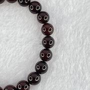 Natural Dark Blood Red Amber Beads Bracelet 天然血珀手链 7.62g 16cm 8.6mm 22 Beads - Huangs Jadeite and Jewelry Pte Ltd