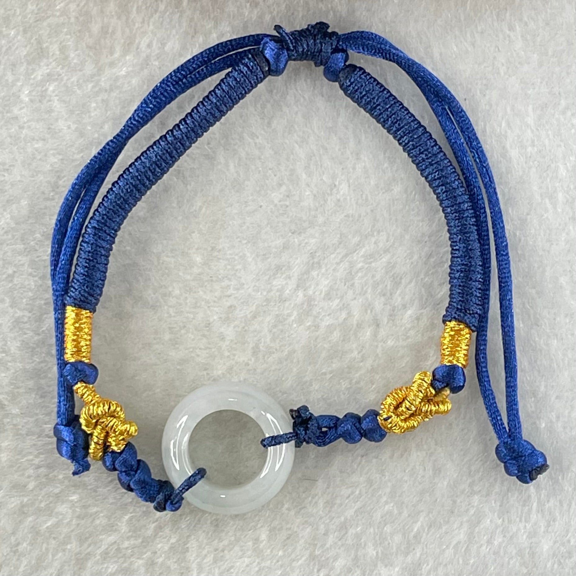 Type A Faint Lavender Jadeite Ping An Kou String Bracelet 3.21g 1.51 by 6.7mm - Huangs Jadeite and Jewelry Pte Ltd