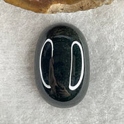Type A Translucent Black Omphacite Jadeite Round Cabouchon Stone For Setting 3.08g 18.8 by 12.1 by 6.3mm - Huangs Jadeite and Jewelry Pte Ltd