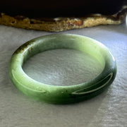 Type A Green with Light Green and Brown Jadeite Bangle 48.75g Internal Diameter 54.1mm 10.7 by 8.9mm (Very Slight Fine Line) - Huangs Jadeite and Jewelry Pte Ltd