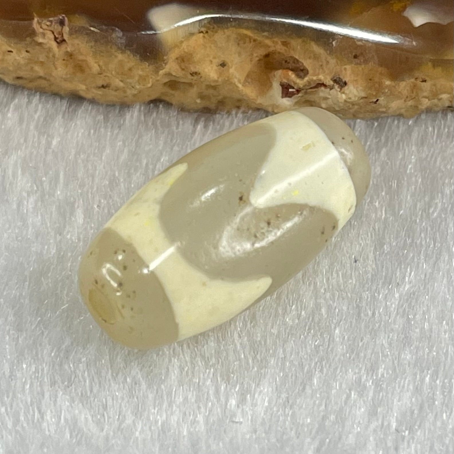 Natural Powerful Tibetan Old Oily Agate Tiger Tooth Daluo Dzi Bead Heavenly Master (Tian Zhu) 虎呀天诛 3.00g 20.3 by 10.2mm - Huangs Jadeite and Jewelry Pte Ltd