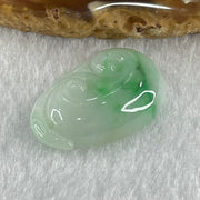 Type A Faint Lavender with Spicy Green Patches Jadeite Ruyi Pendant 4.63g 26.4 by 16.8 by 6.2mm - Huangs Jadeite and Jewelry Pte Ltd