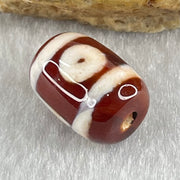 Natural Powerful Tibetan Old Oily Agate 2 Eyes Dzi Bead Heavenly Master (Tian Zhu) 二眼天诛 2.43g 13.6 by 10.1mm - Huangs Jadeite and Jewelry Pte Ltd