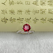 Red Cubic Zirornia in Sliver Ring (Adjustable Size) 2.84g 7.7 by 3.8mm - Huangs Jadeite and Jewelry Pte Ltd