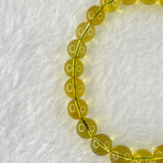 Natural Yellow Golden Amber Beads Bracelet 5.19g 15cm 7.4mm 24 Beads - Huangs Jadeite and Jewelry Pte Ltd