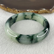 Certified Type A Natural Jelly Light Green with Dark Green Piao Hua Jadeite Bangle 65.93g Inner Diameter 58.6mm 14.9 by 8.0mm (Very Very Slight Internal Line) - Huangs Jadeite and Jewelry Pte Ltd