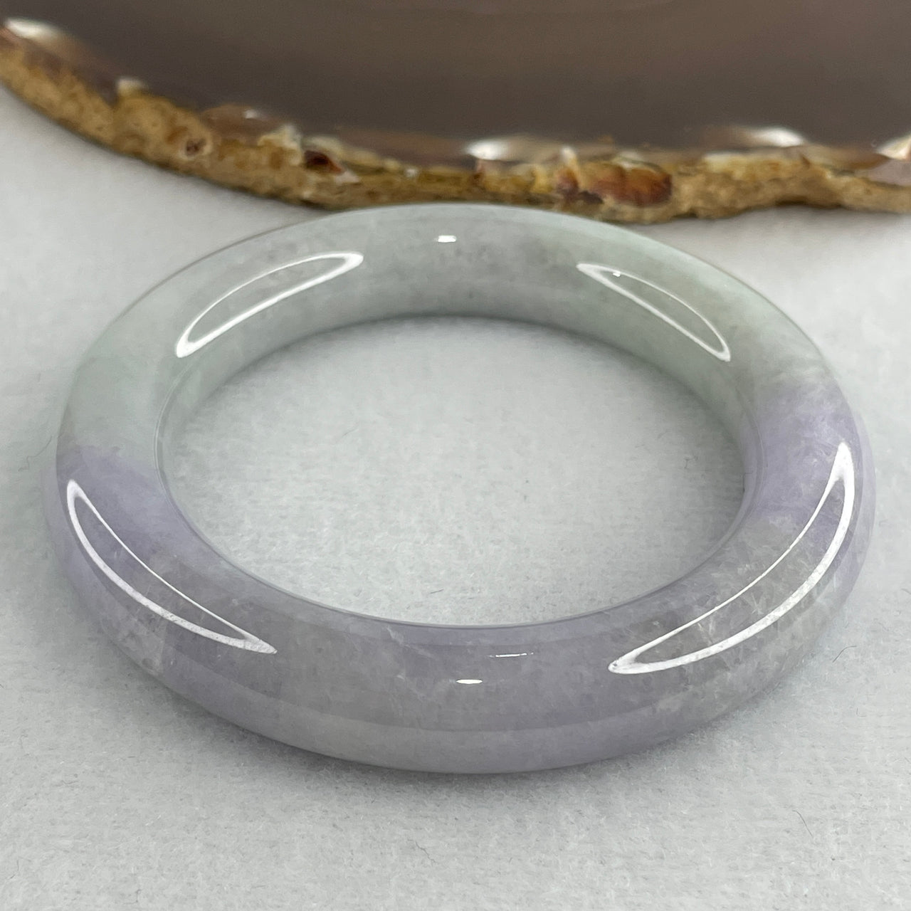 Natural Type A Multicolor Jadeite Bangle | 51.5mm Romantic Lavender & Light Green | Close to Perfect Premium Luxury "Fei Cui" Round Wrist Heirloom (62.28g 11.4x12.2mm)