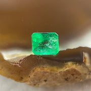 Natural Colombia Vivid Green Emerald (Beryl) Cut-Cornered Rectangular Step cut 0.40ct 4.9 by 4.2 by 2.6mm - Huangs Jadeite and Jewelry Pte Ltd