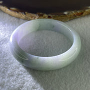 Type A Natural Green with Lavender Jadeite Bangle 44.71g Inner Diameter 50.6mm 12.3 by 7.4mm (Close to Perfect) - Huangs Jadeite and Jewelry Pte Ltd