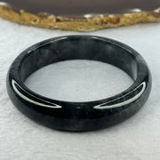 Type A Wuji Greyish Black Jadeite Bangle 70.00g Internal Diameter 60.7mm 16.1 by 8.1mm (Close to Perfect) - Huangs Jadeite and Jewelry Pte Ltd