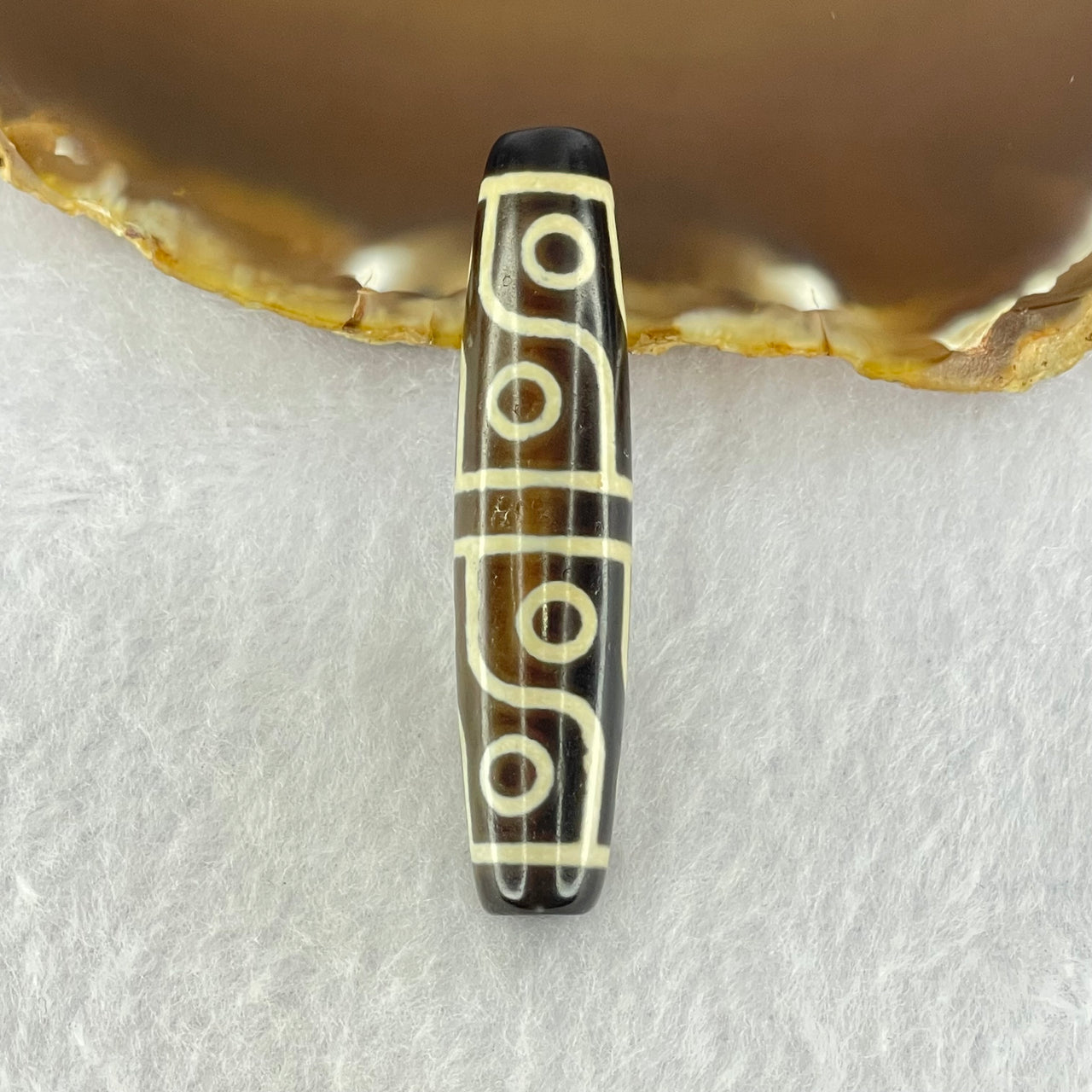 Natural Powerful Tibetan Old Oily Agate 12 Eyes Dzi Bead Heavenly Master (Tian Zhu) 十二眼天珠 15.62g 58.0 by 13.1mm - Huangs Jadeite and Jewelry Pte Ltd