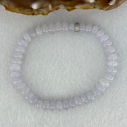 Type A Semi Icy Light Lavender Jadeite Beads Bracelet 16.63g 14.5cm 6.5cm 42 Beads - Huangs Jadeite and Jewelry Pte Ltd