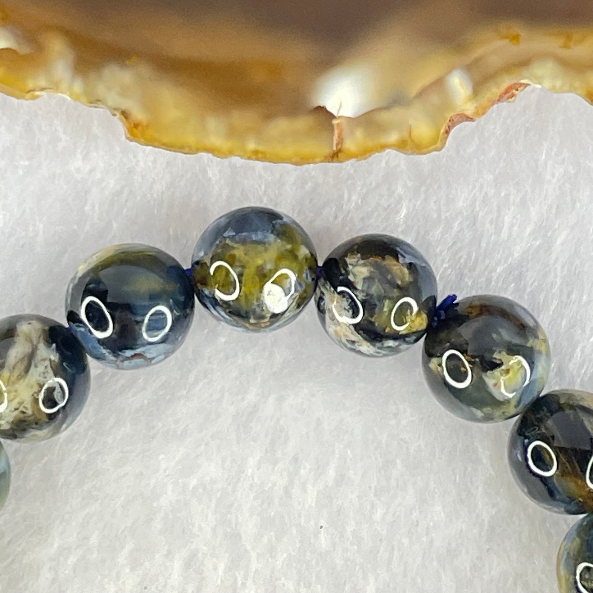 Good Grade Natural Petersite Beads Bracelet 25.85g 16cm 10.3mm 19 Beads - Huangs Jadeite and Jewelry Pte Ltd