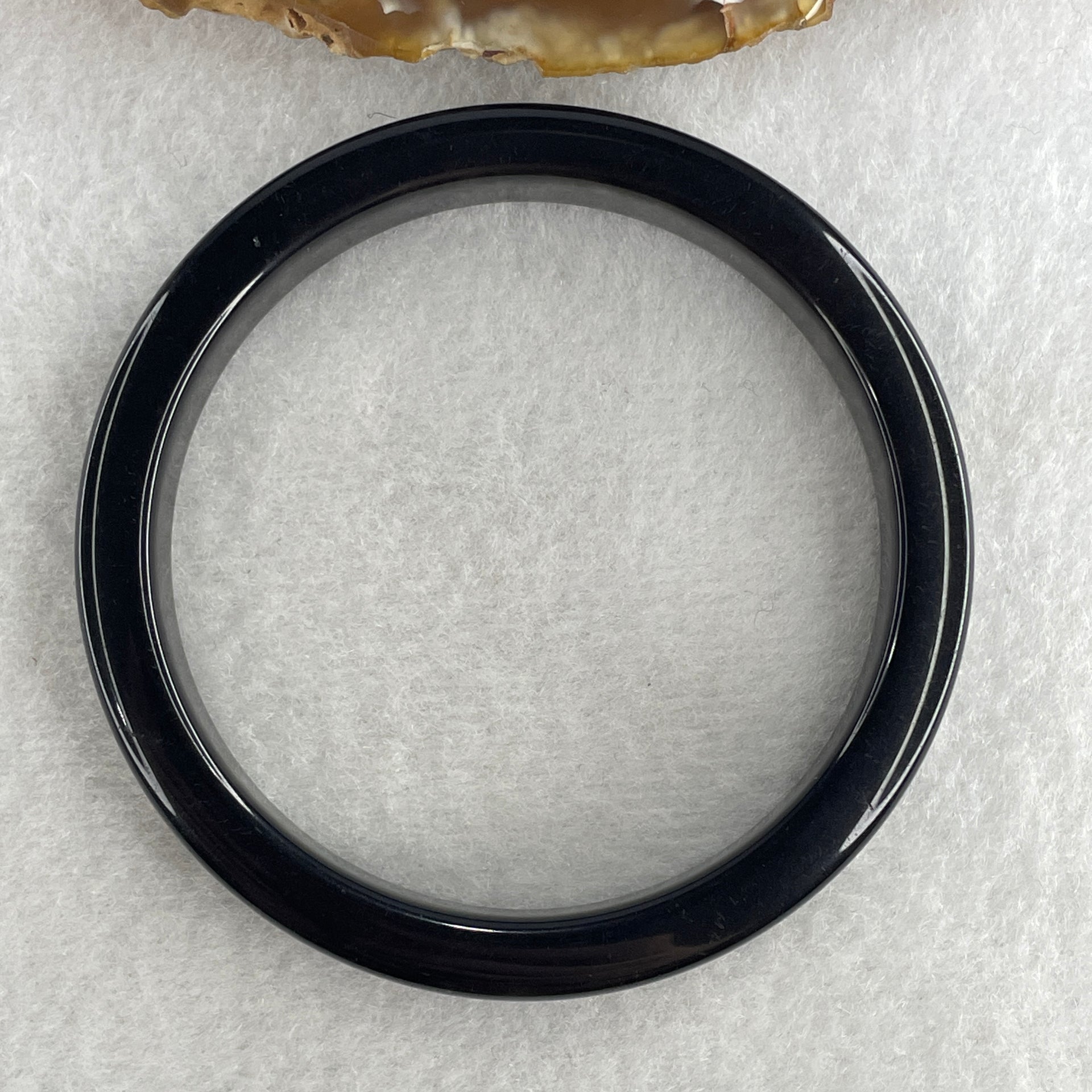 Natural Cats Eye Black Obsidian Bangle 53.73g Inner Diameter 58.3mm 11.6 by 12.2mm (Perfect) - Huangs Jadeite and Jewelry Pte Ltd