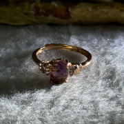 Good Grade Natural Auralite 23 in S925 Silver Rose Gold Color Ring (Adjustable Ring) 1.71g 8.0 by 6.0 by 2.5mm - Huangs Jadeite and Jewelry Pte Ltd