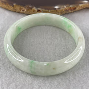 Natural Type Light Green with Apple Green Piao Hua Jadeite Bangle 43.07g Inner Diameter 55.3mm 13.0 by 6.4mm (Slight Internal Line) - Huangs Jadeite and Jewelry Pte Ltd
