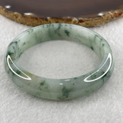 Certified Natural Type A Jelly Light Green with Spicy Green Piao Hua Jadeite Bangle 57.20g Internal Diameter 58.4mm 14.1 by 7.7mm (Perfect) - Huangs Jadeite and Jewelry Pte Ltd