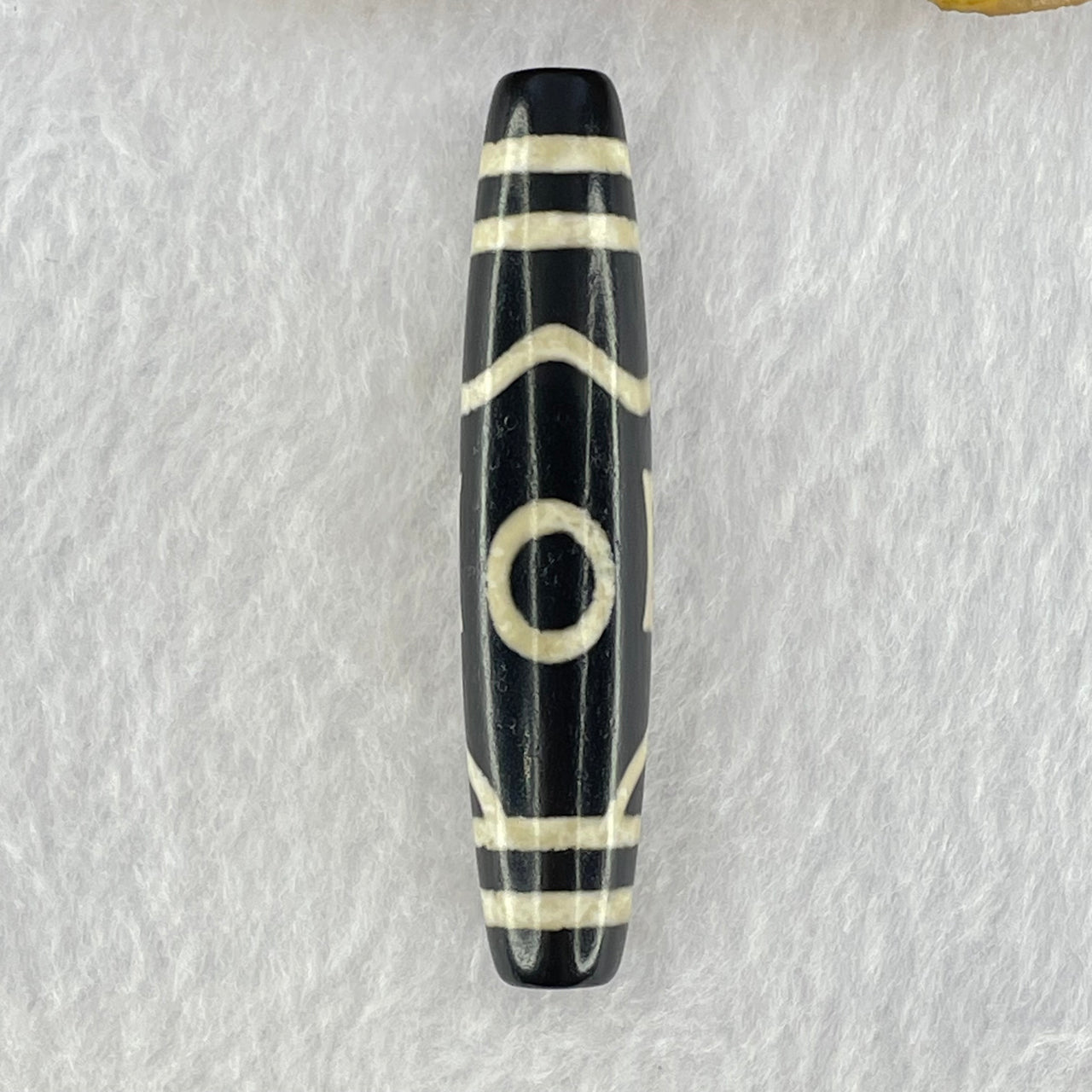 Natural Powerful Tibetan Old Oily Agate Sky Door Serenity 1 Eye Dzi Bead Heavenly Master (Tian Zhu) 一眼天诛 15.23g 60.1 by 13.0mm - Huangs Jadeite and Jewelry Pte Ltd