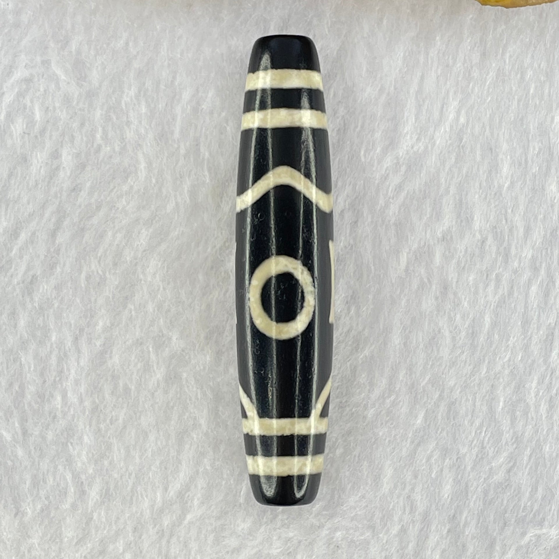 Natural Powerful Tibetan Old Oily Agate Sky Door Serenity 1 Eye Dzi Bead Heavenly Master (Tian Zhu) 一眼天诛 15.23g 60.1 by 13.0mm - Huangs Jadeite and Jewelry Pte Ltd