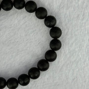 Natural Dark Matt Black Amber Beads Bracelet 天然大黑天翁琥珀手链 7.16g 15cm 8.3mm 22 Beads - Huangs Jadeite and Jewelry Pte Ltd