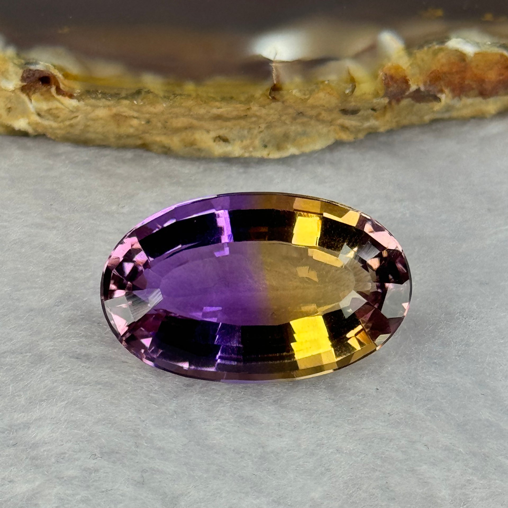 Natural Faceted Ametrine Oval Cut 21.53ct 22.7 by 14.0 by 10.3mm - Huangs Jadeite and Jewelry Pte Ltd