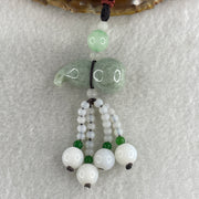 Natural Type A Green Jadeite Hulu Charm 24.96g 33.9 by 17.4mm - Huangs Jadeite and Jewelry Pte Ltd