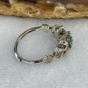 Blue Moissanite Ring in S925 Sliver 2.69g 6.7 by 4.5mm (Adjustable Size) - Huangs Jadeite and Jewelry Pte Ltd