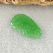 Type A Old Mine Spicy Green Jadeite Ruyi Charm Stone For Setting 0.36g 14.1 by 8.3mm by 1.4mm - Huangs Jadeite and Jewelry Pte Ltd