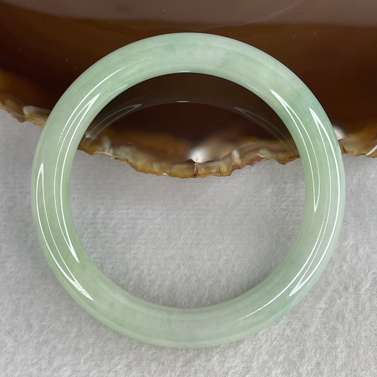 Certified Type A Translucent Full Light Apple Green Jadeite Bangle | 54.5mm Vibrant Uniform Color | Very Slight Internal Line "Fei Cui" Statement Heirloom (44.16g 9.3x9.1mm)