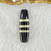 Natural Powerful Tibetan Old Oily Agate 3-Lines Dzi Bead Heavenly Master (Tian Zhu) 8.30g 38.4 by 11.9mm - Huangs Jadeite and Jewelry Pte Ltd